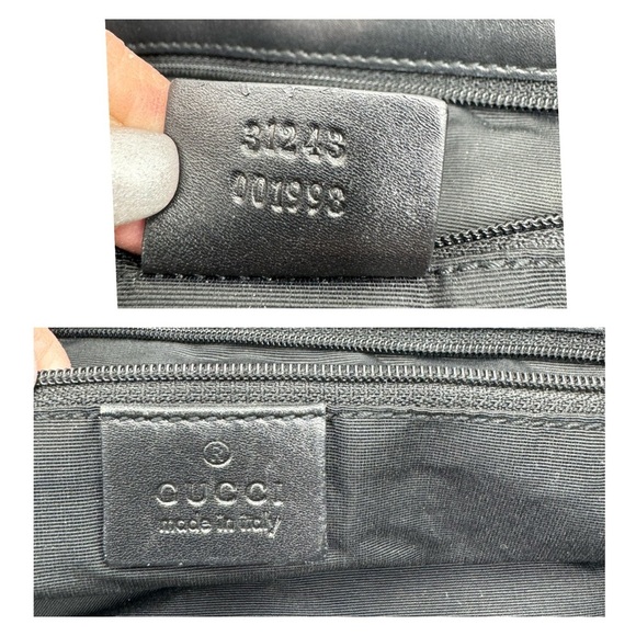 Gucci-Authentic-Vintage Tote Bag GG Black Denim/ Leather straps & Piping - Picture 16 of 16